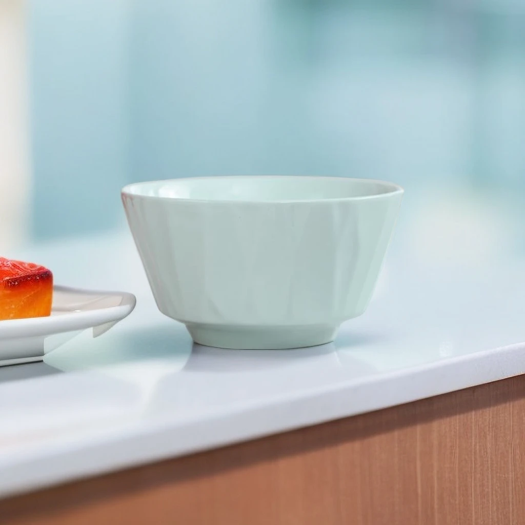 日式陶瓷简约餐具家用沙拉碗纯色米饭碗面碗个性吃饭碗描金大碗