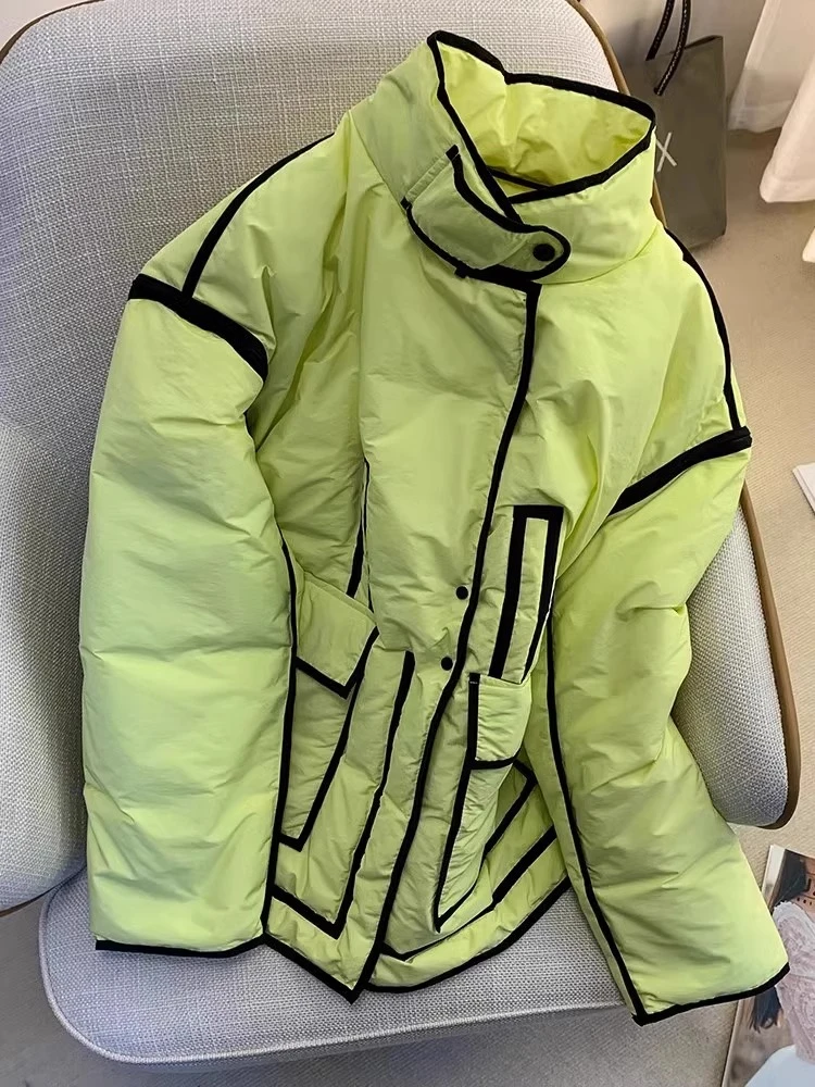 小香风黄色棉服女2023年新款女装冬季小个子轻薄小众设计感外套