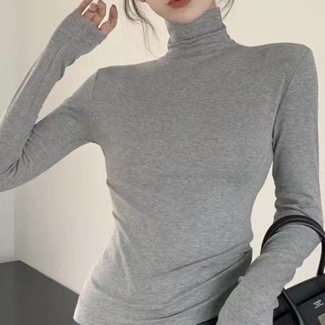 【KNJ】145小个子定制高领紧身打底衫内搭秋冬修身百搭显瘦上衣