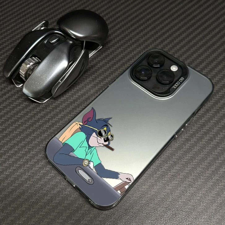 汤姆猫xr适用苹果iPhone套15promax手机壳14磨砂13防摔xr外壳11黑