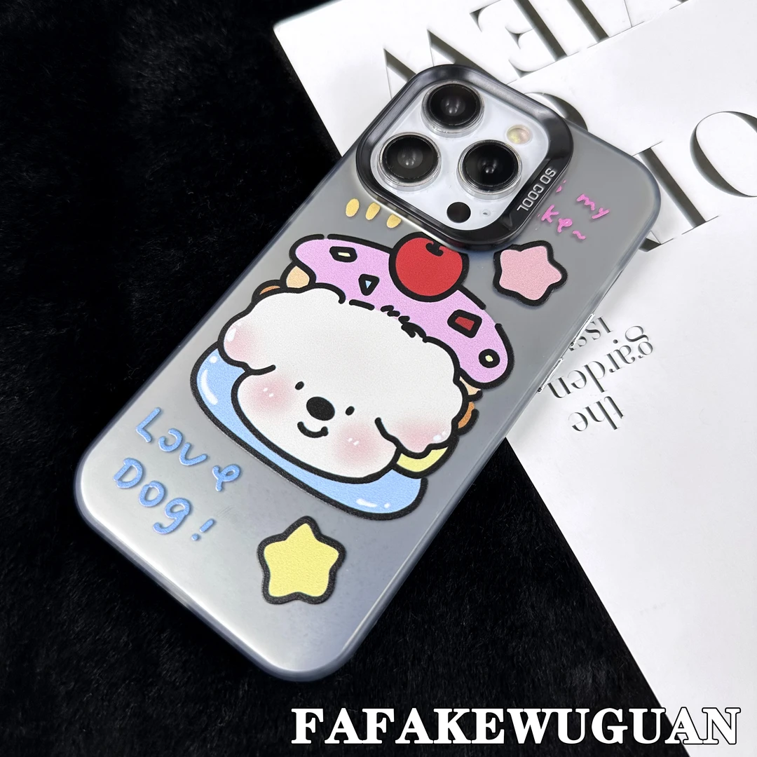 蛋糕狗狗适用苹果15小众ins风14可爱女手机壳iphone13promax创意1