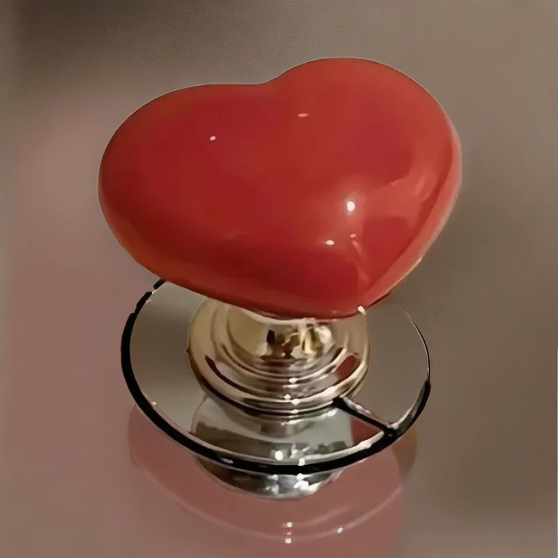 点砚彩色创意心型马桶按压器卫生间爱心马桶水箱用按钮辅助器冲水