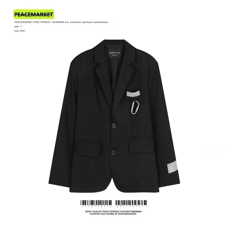 PEACEMARKET 小众设计个性挂件廓形西装外套男女oversize高街西服