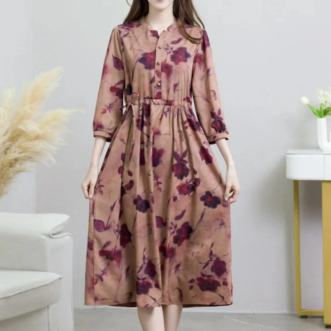 4508 高品质收腰显瘦女人味连衣裙新中式