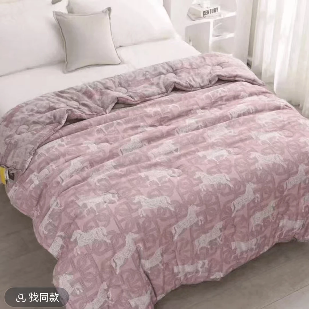 【H马粉-被子】中古风高端轻奢高精密专柜双层纱新款简约秋冬被