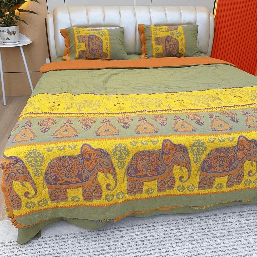 【南国小象夏被】200*230cm纯棉双层纱可水洗双人空调夏被