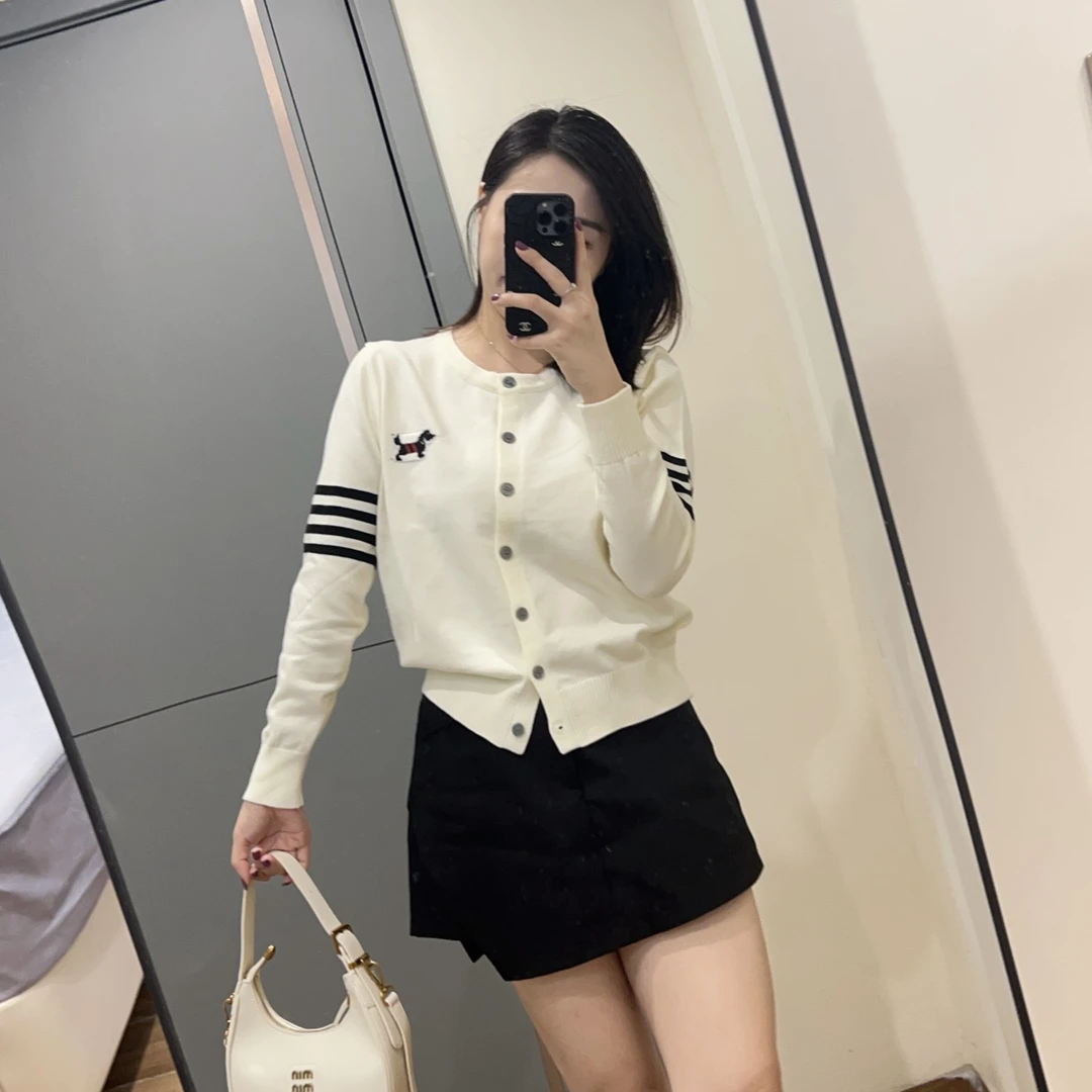 GRR,【学院感】三杠卡通针织开衫外套