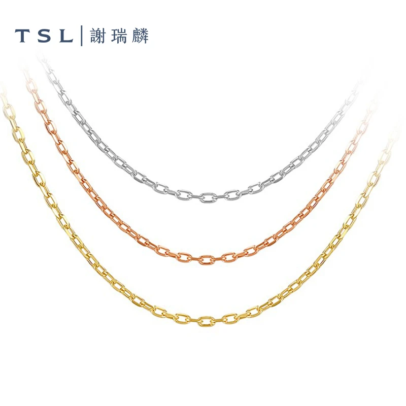 TSL谢瑞麟项链女素链细链锁骨链项饰复古简约百搭时尚经典AG071