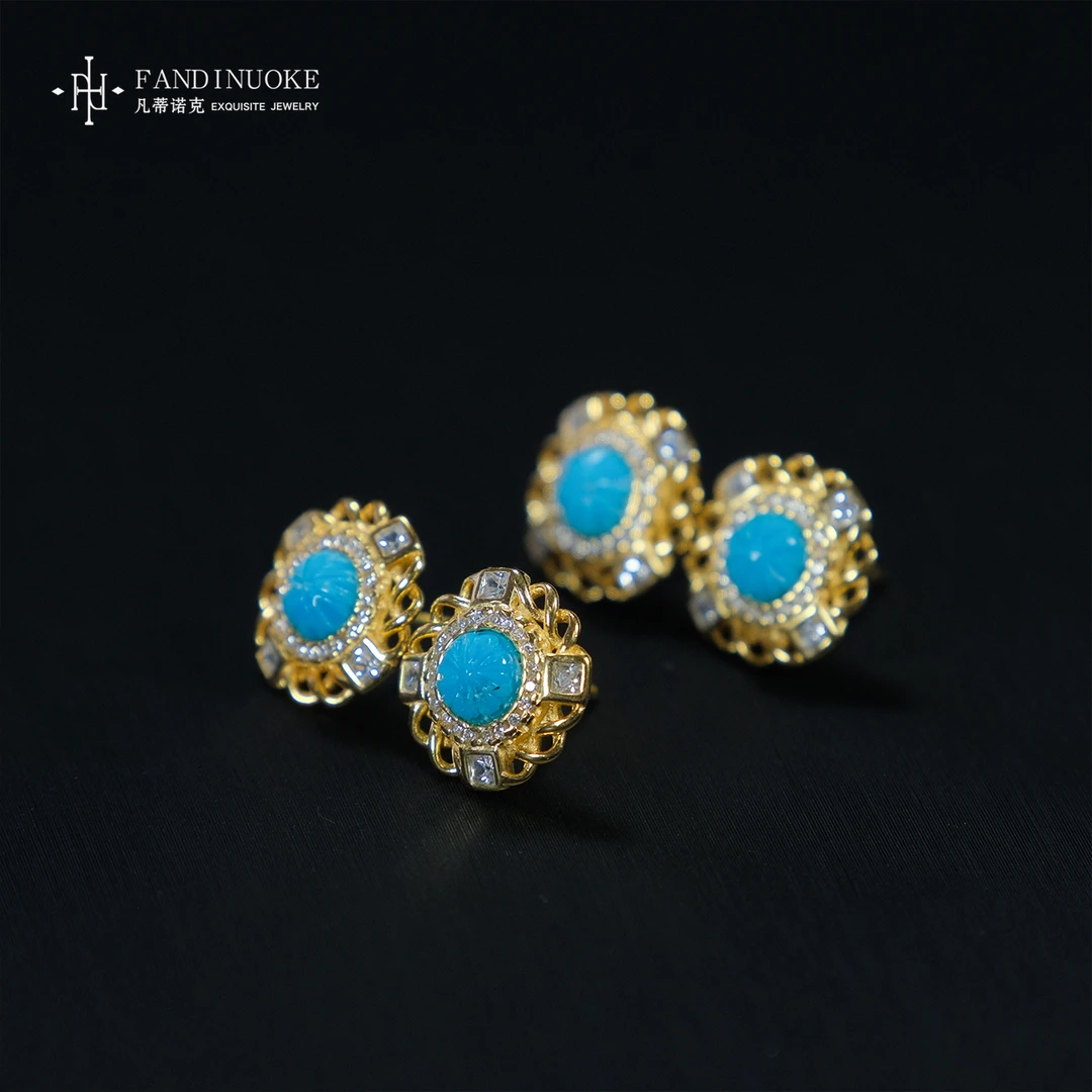 【加加专属】18 MJ9217-绿松石定制款耳钉-裸石4.5mm-多样性发一件