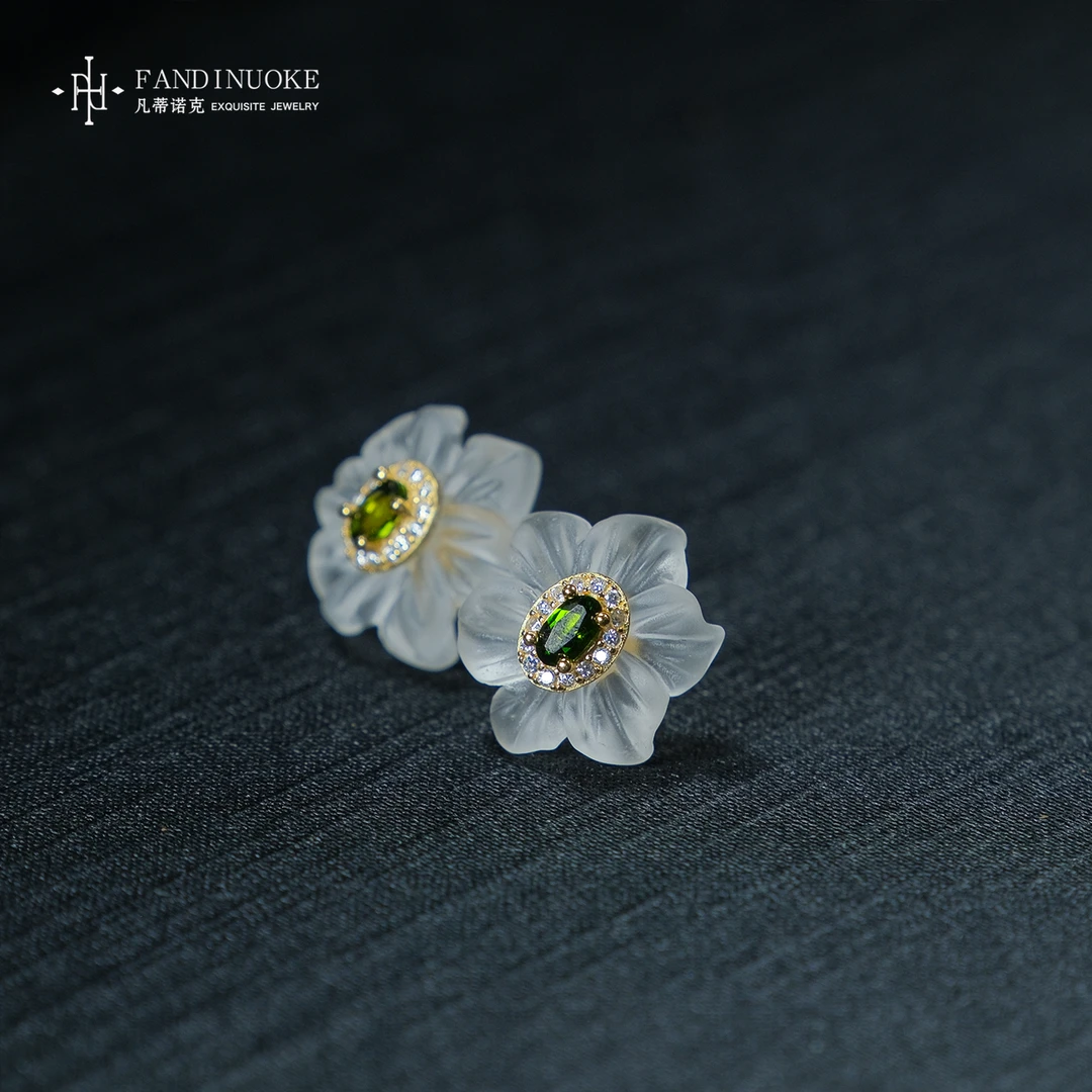 【加加专属】12  MJ3523-时尚百搭白水晶耳钉-15mm