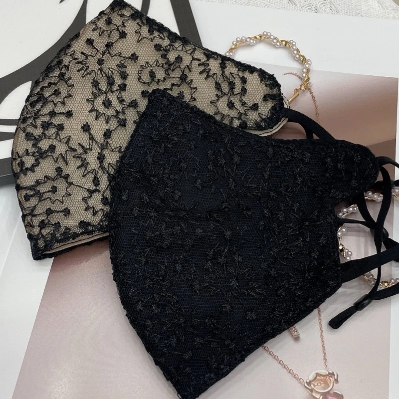 春秋新款雪花刺绣透气防风尘保暖护眼角骑行面罩透气口罩防晒面纱