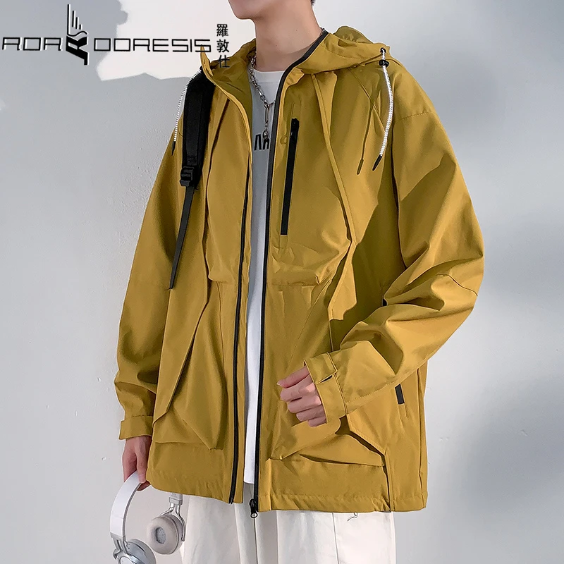 罗敦仕2024秋冬新款时尚休闲百搭潮流加肥加大码纯色冲锋夹克