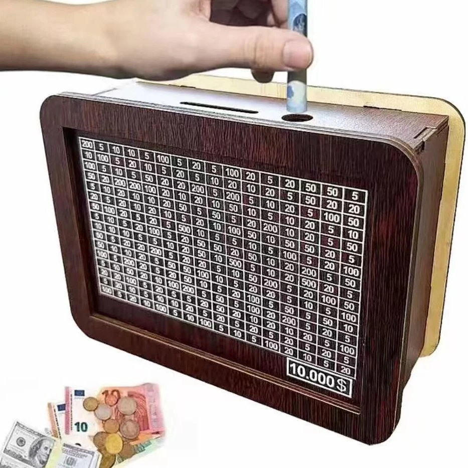 存钱罐木质高级生日礼物工艺品diy手工木制摆件