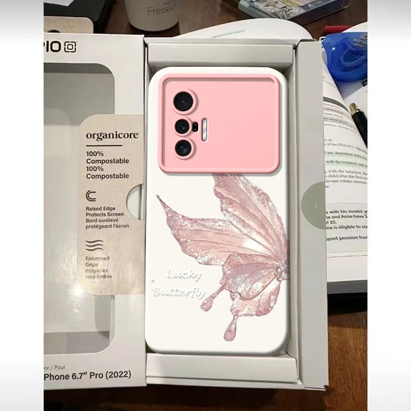 vivoX70手机壳新款创意X70t幸运蝴蝶硅胶全包防摔保护套高级