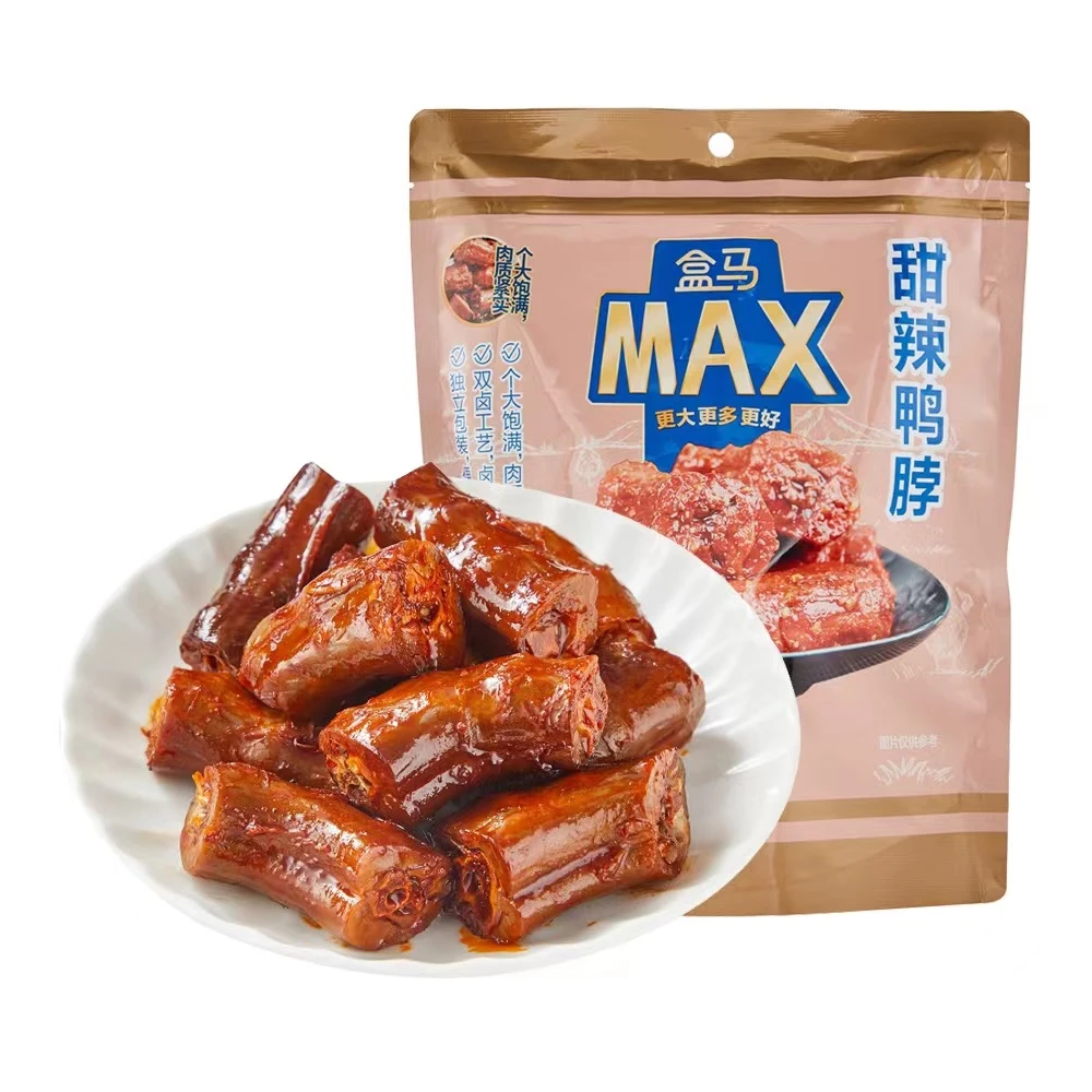 盒马 MAX甜辣鸭脖358g 个大饱满 香辣鸭脖 肉类休闲零食