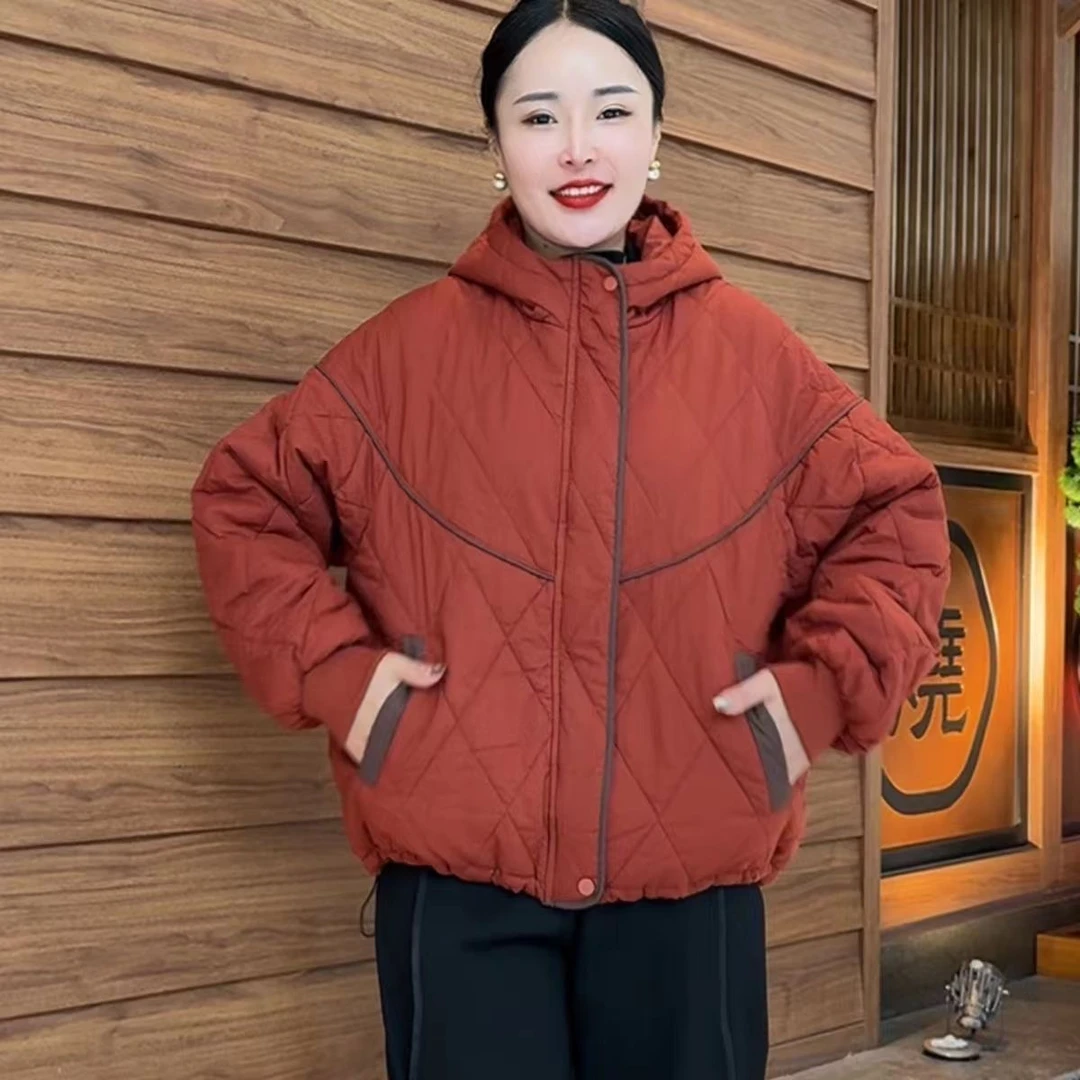 专柜款秋冬棉衣外套休闲宽松显瘦遮肉连帽百搭女装