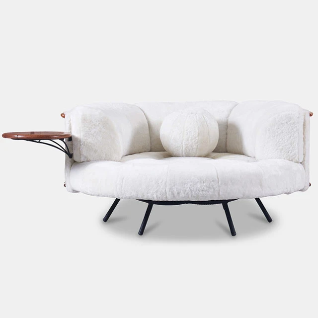 圆形沙发轻奢客厅单人北欧沙发椅家用旋转个性复古