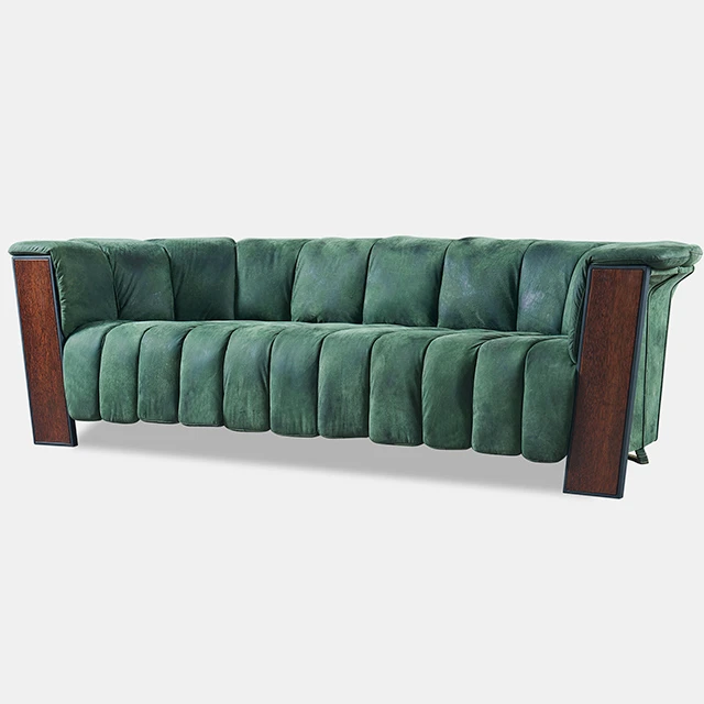 梦幻轻奢沙发复古客厅牛皮落地美式