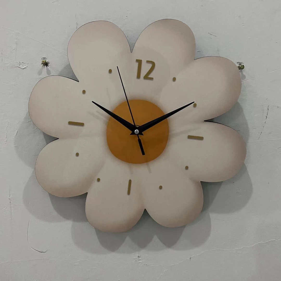 康异形装饰画挂画卧室卧室餐厅儿童房挂画居家装饰钟表花朵3030