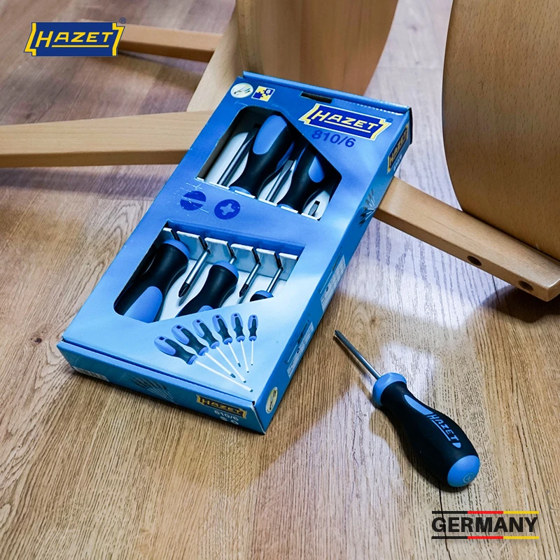 德国HAZET哈蔡特十字一字螺丝批套装螺丝刀6件套 810/6合金钢
