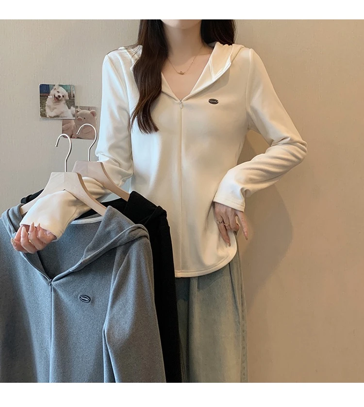 2024秋冬新款胖mm大码女装减龄洋气加厚连帽卫衣长袖百搭女