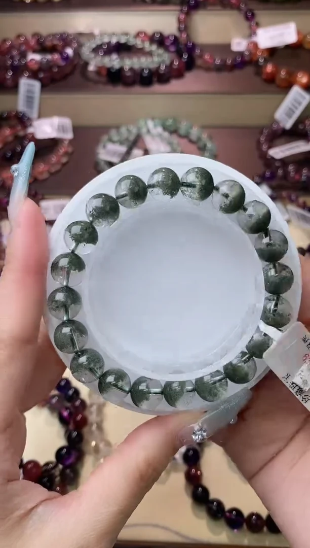 【闪购商品】水晶手链未镶嵌聚宝盆绿幽灵9m+