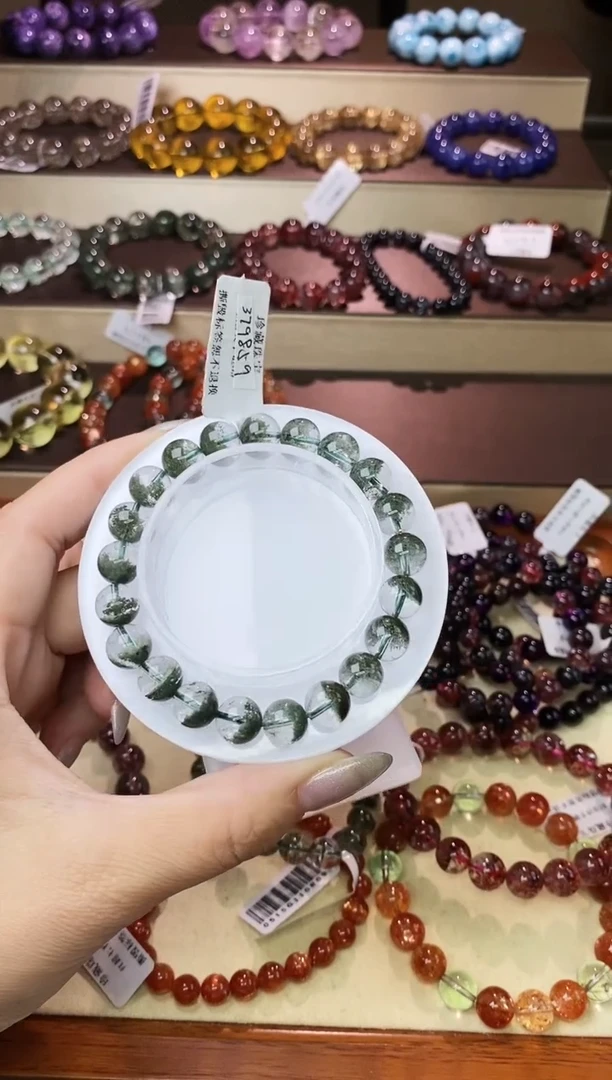 【闪购商品】水晶手链未镶嵌聚宝盆绿幽灵9m+