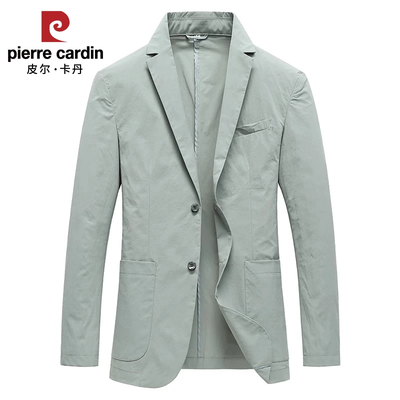 皮尔卡丹2025春秋新款休闲西服中年商务男士薄款西装纯色单西外套
