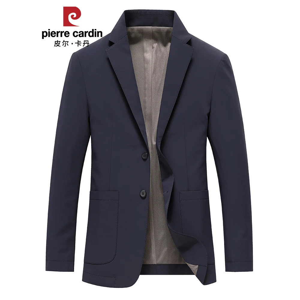 皮尔卡丹男士休闲西服春秋装新款商务单西便服男装外套上衣小西装