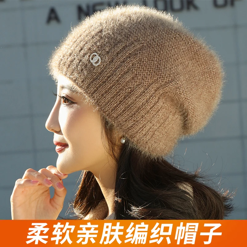 聚佳秋冬季堆堆帽子女网红帽双层加厚保暖针织毛线帽防风抗寒