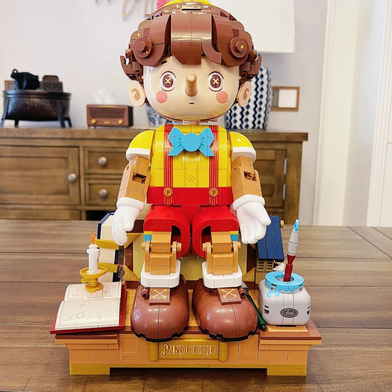 未及匹诺曹童话镇手办中国积木人偶潮玩玩具男女孩生日礼物