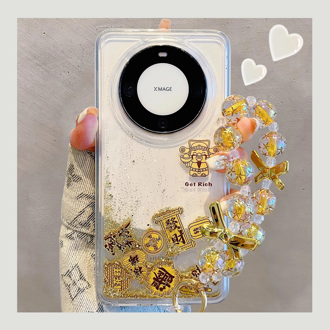 流沙财神爷发财符适用华为mate60pro手机壳pura70pro亚克力苹果16