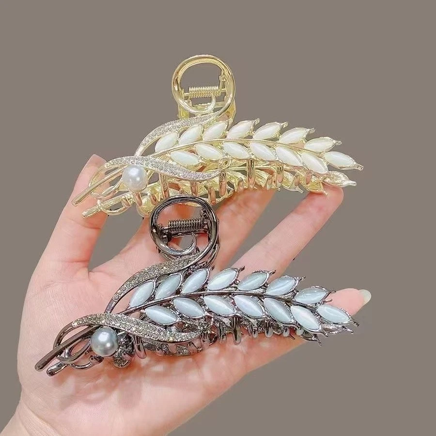 【麦穗发夹】金色麦子抓夹金属发夹中国风古风鲨鱼夹礼物发圈发带Q