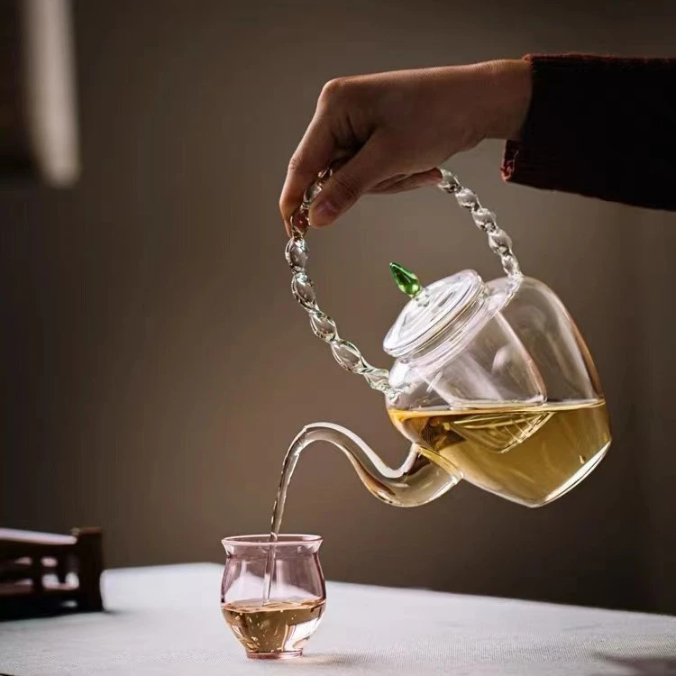天久璃匠-冰晶壶高硼硅玻璃提梁泡茶壶耐高温耐热家用大容量700ml