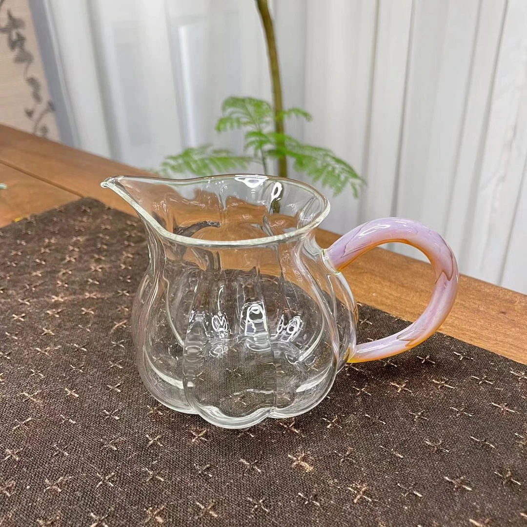晶焱-紫玛瑙-南瓜公道杯 高硼硅玻璃加厚耐热高档分茶器大容量