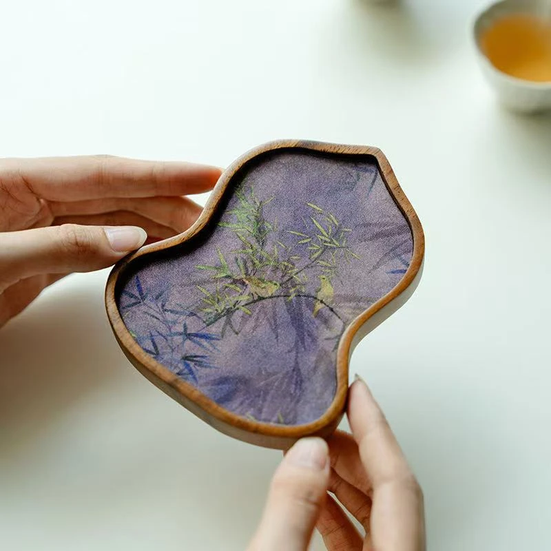 胡桃木-葫芦壶承 实木茶盘家用茶台壶托云纱干泡台茶道配件茶盘