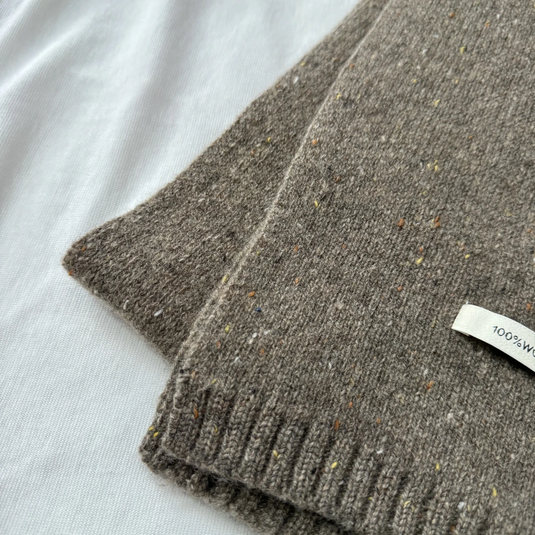 东倪原创羊毛彩纱针织慵懒风时髦穿搭氛围感围巾 84D452475