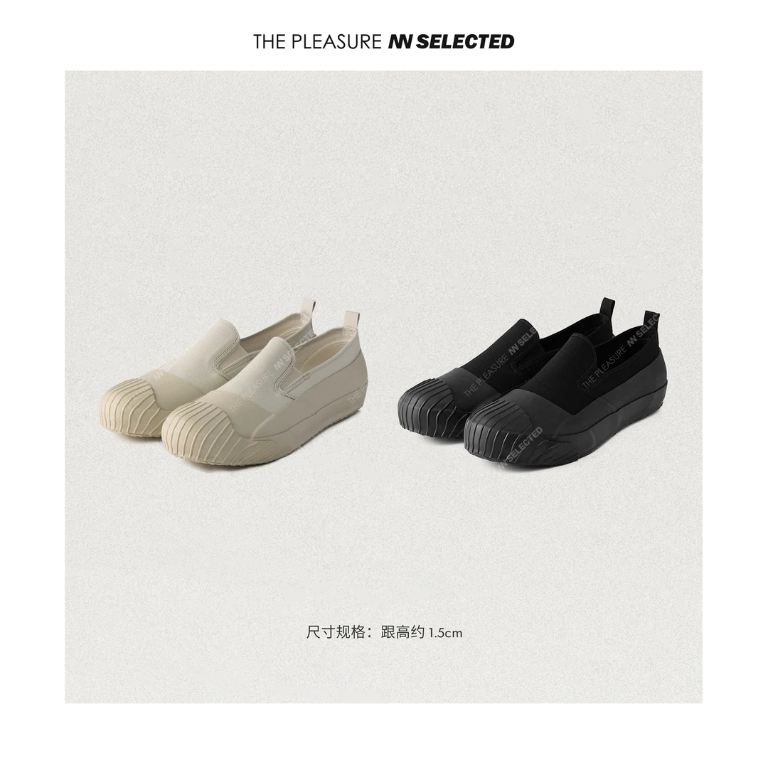 NiannNiann 小众高级鞋履贝壳头帆布一脚蹬鞋14495