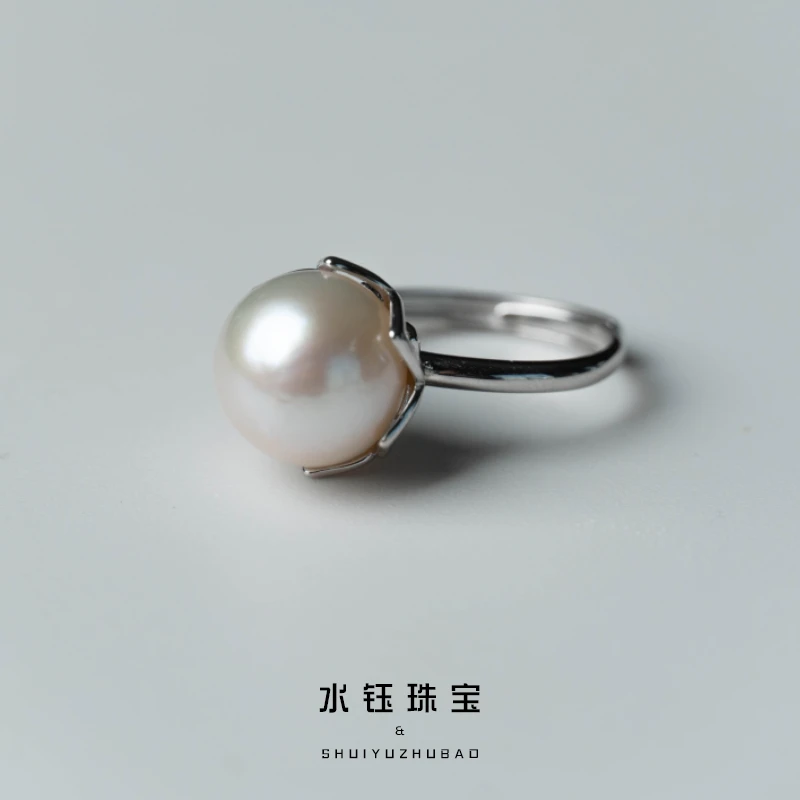 淡水珍珠S925银白珠戒指 时尚经典简约气质百搭 ZH12785