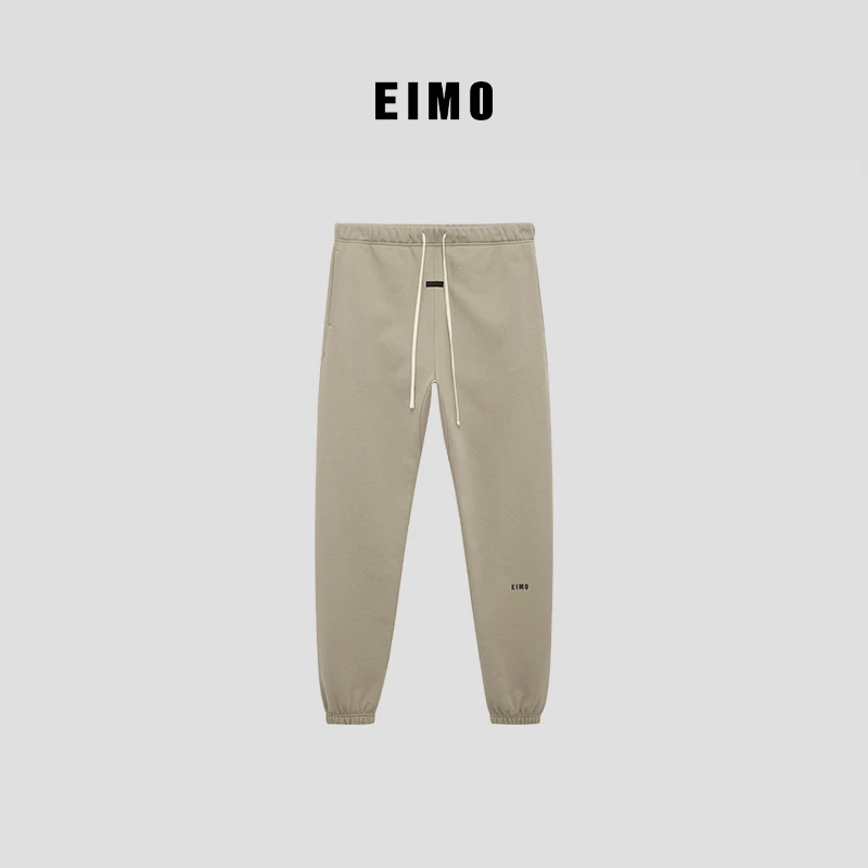 EIMO埃尔莫2024新品男女同款舒适轻奢抽绳针织束脚运动长裤休闲裤
