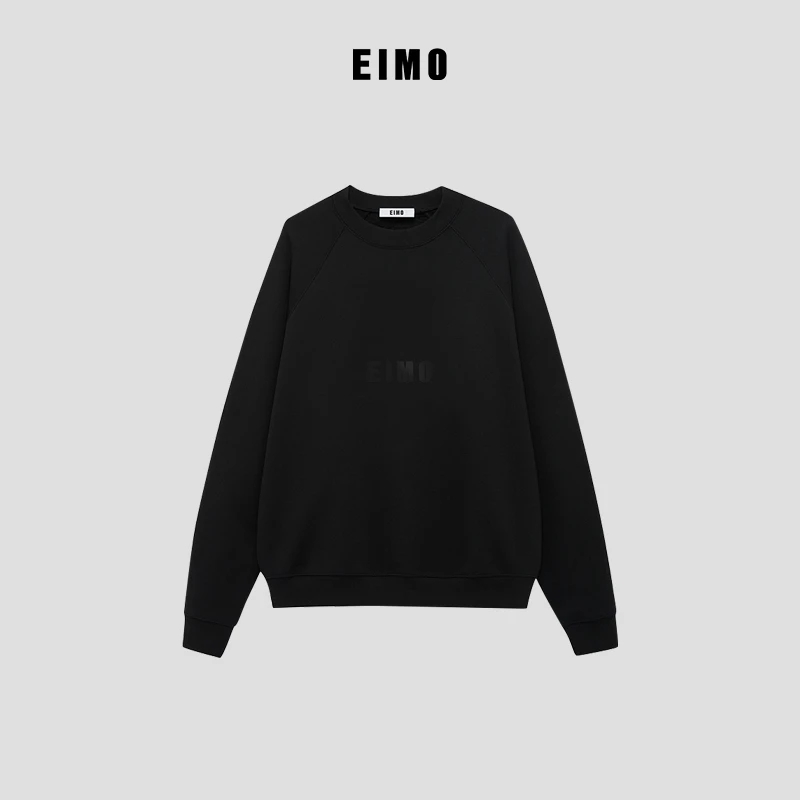 EIMO埃尔莫2024新品男女胸前字母潮牌宽松情侣圆领长袖卫衣外套款