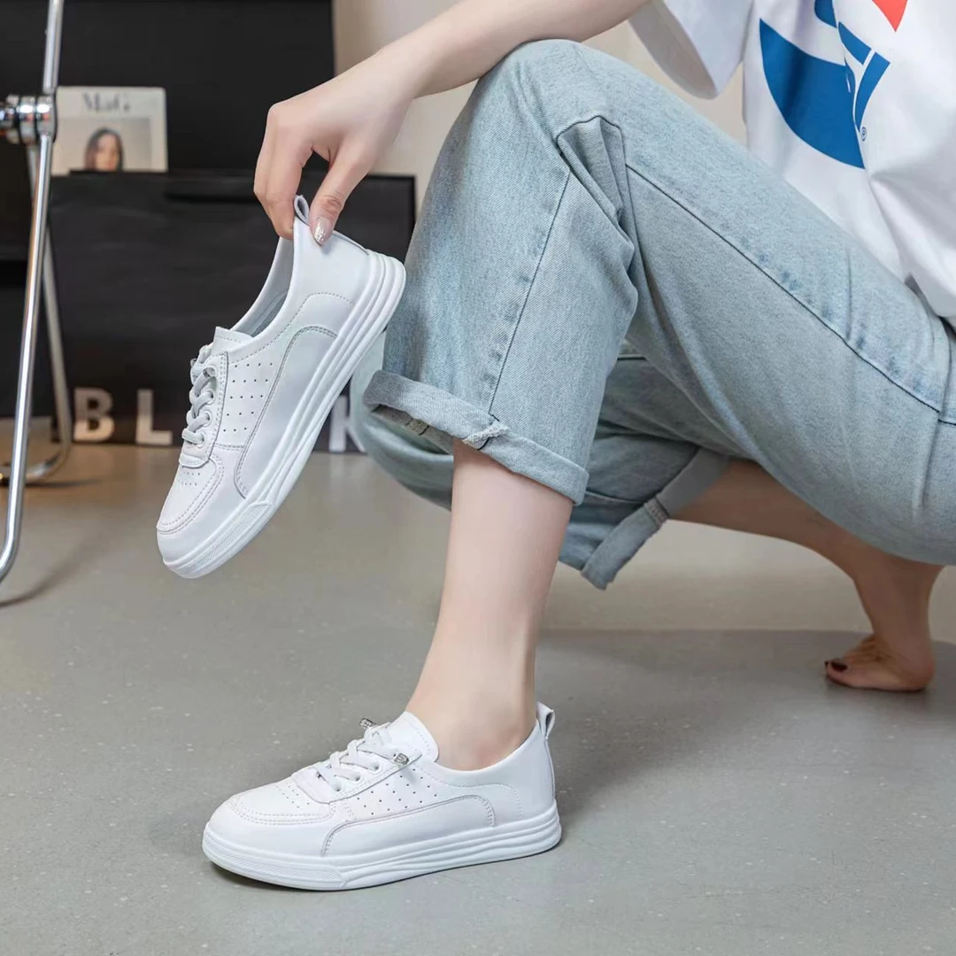简约休闲运动真皮小白鞋MY-6A609