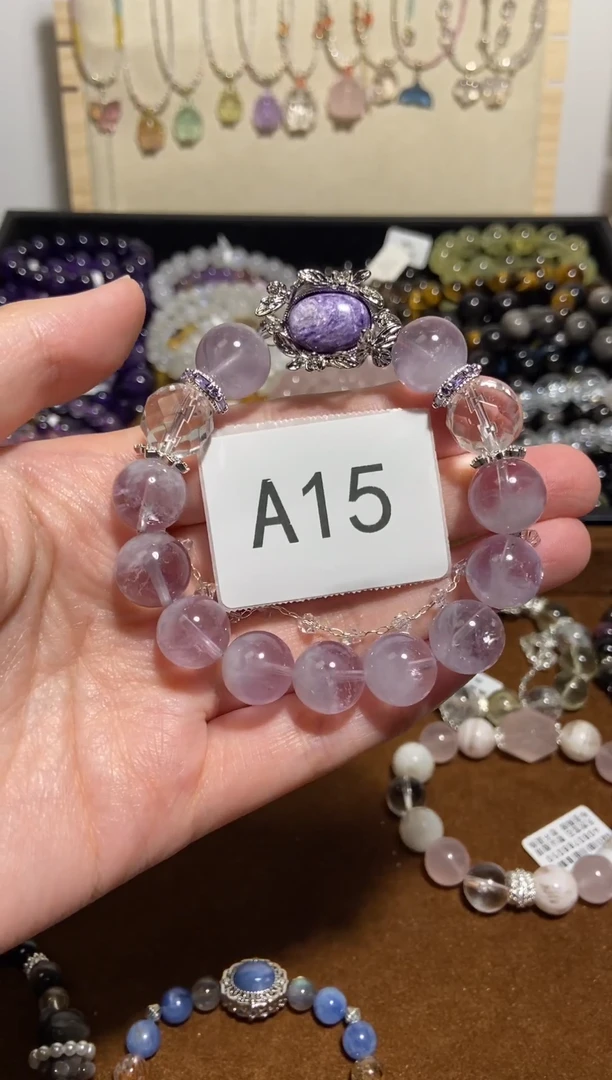 【闪购商品】水晶手链未镶嵌紫兔毛紫龙晶蛋面15