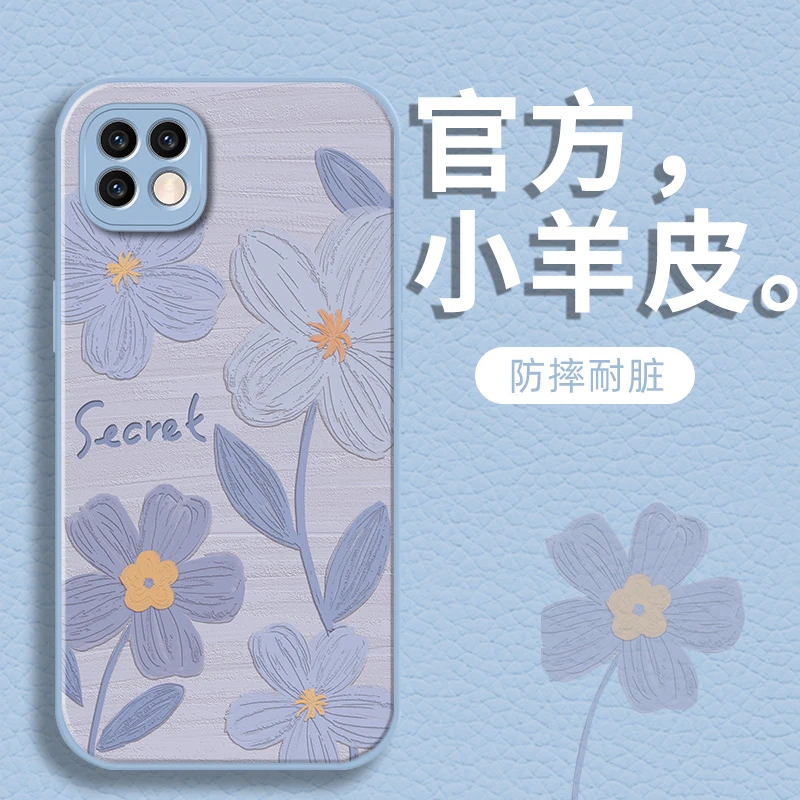 适用于opporeno4se油画花极简风耐脏女款手机壳创意小清新