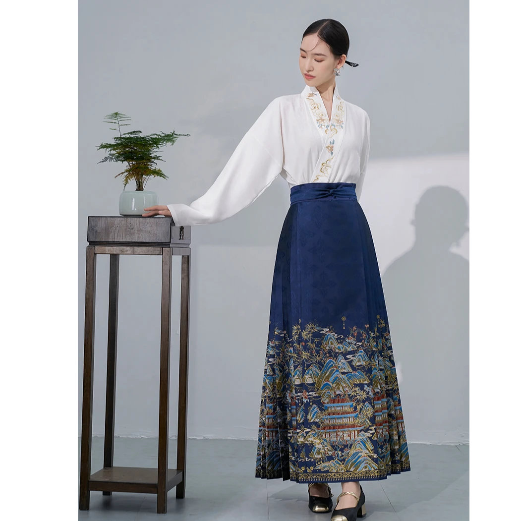 洛如嫣【大好河山】S织金仿妆花新中式马面裙2024新款日常穿搭