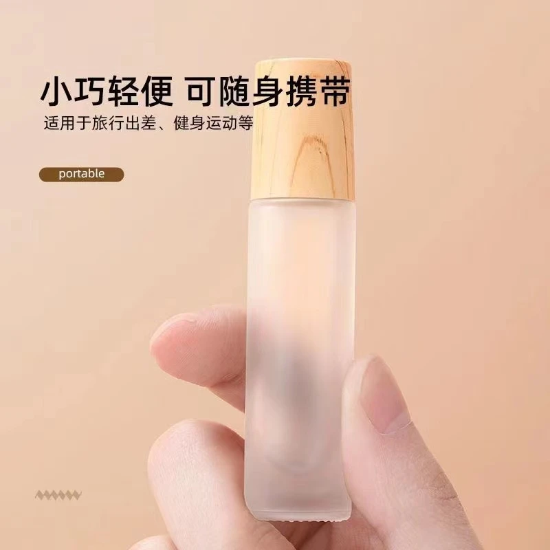 【2只装】送漏斗   木制磨砂滚珠分装瓶