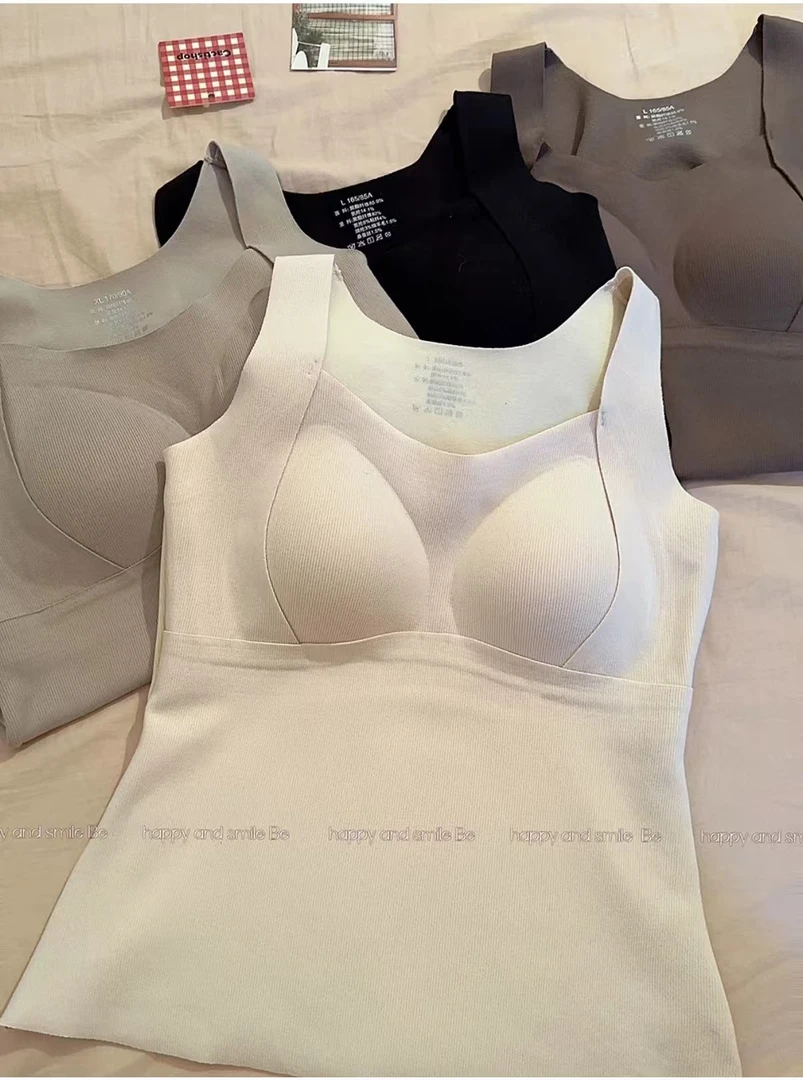 柠柠 小火炉 保暖百搭舒适显瘦自带胸垫背心吊带8866