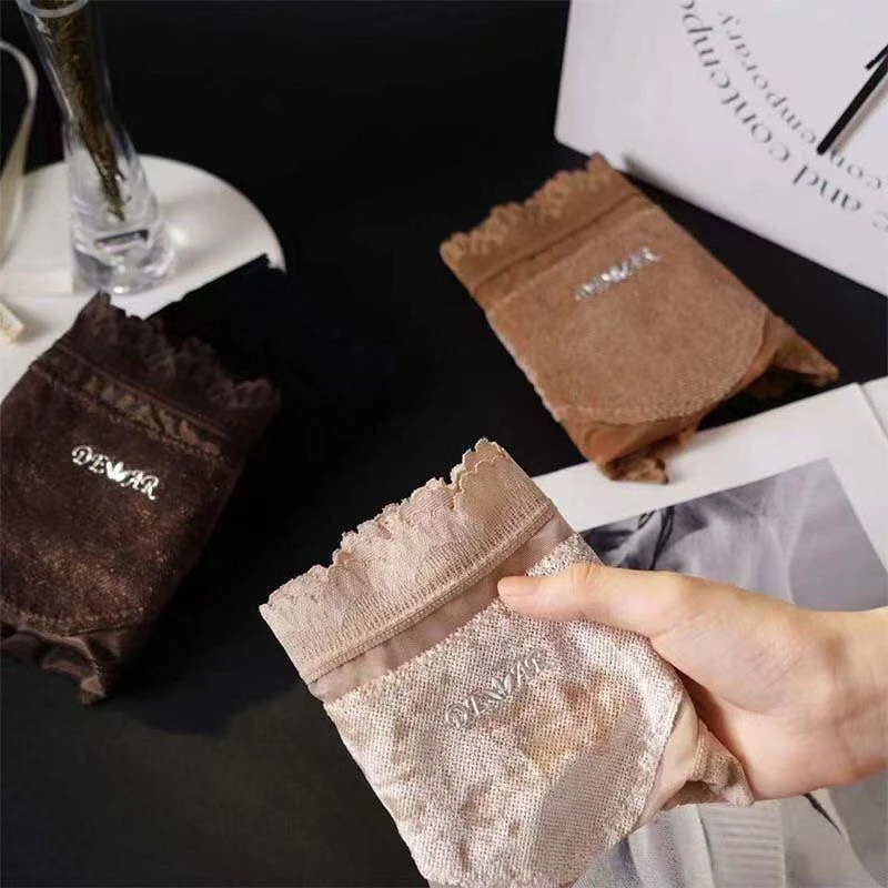 丝绒拼接牛奶纱个性女生三角裤