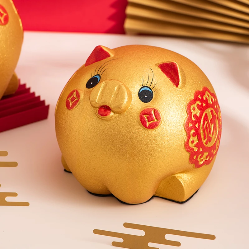 新款只进不出招财金猪存钱罐摆件送礼佳品男女孩家用零钱储蓄罐