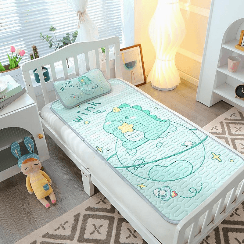 A类儿童乳胶凉席加厚婴幼儿宝宝冰丝软席幼儿园午休夏凉被三件套